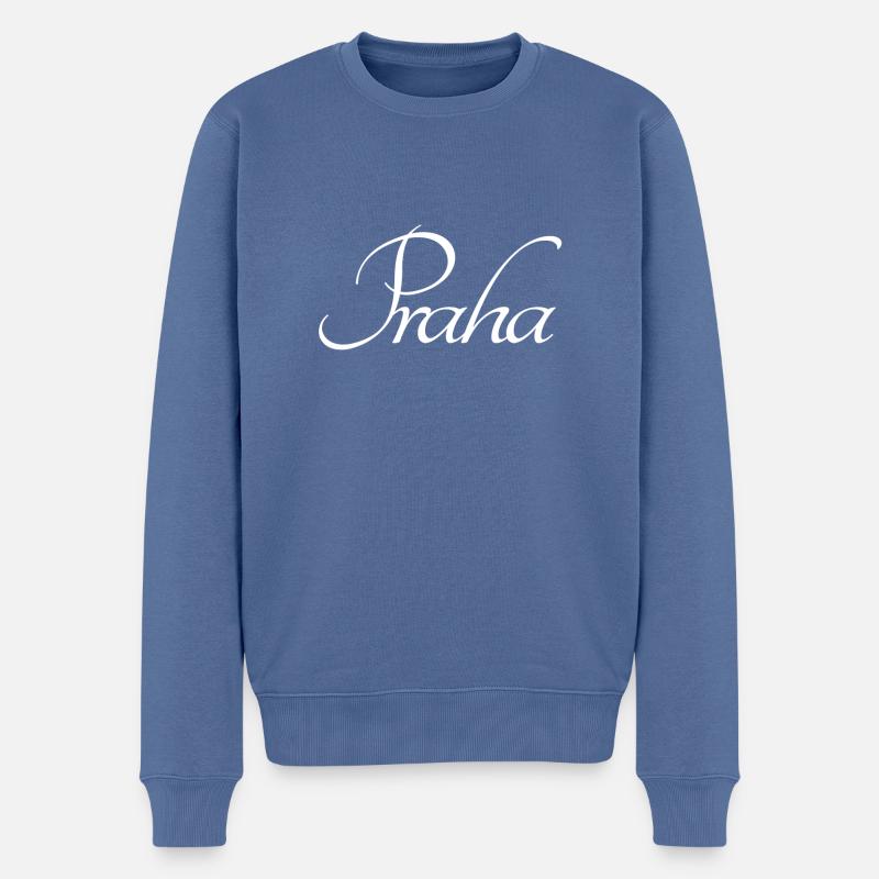 Praha Prag - Männer Premium Bio Pullover - Taubenblau