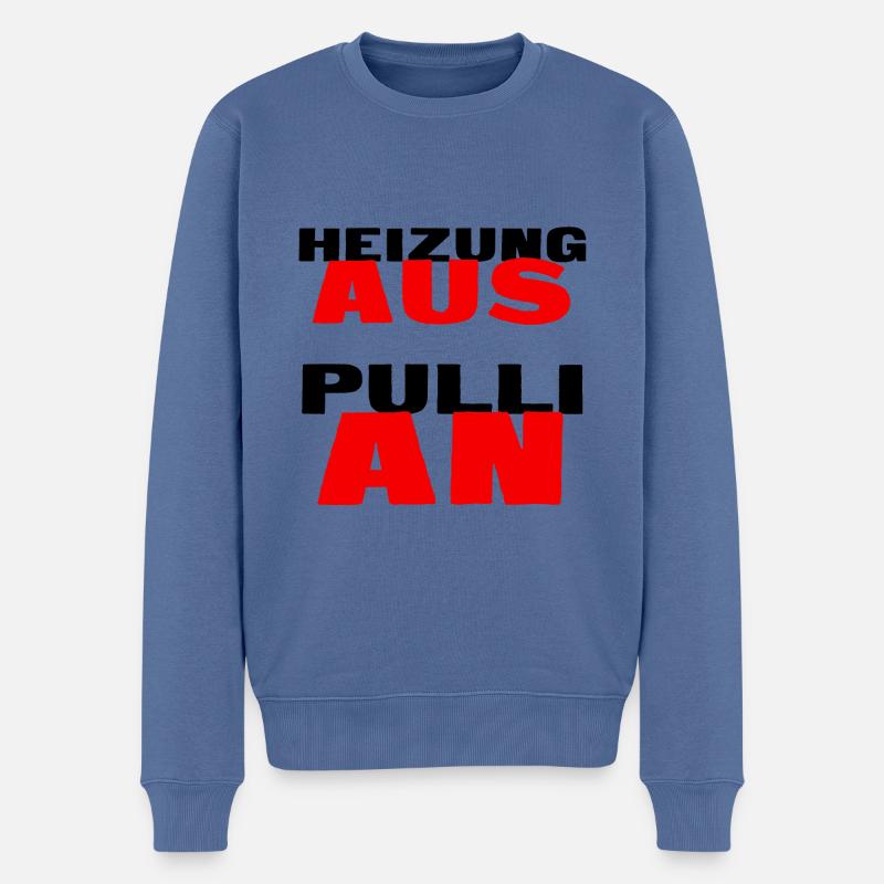 Energie sparen / Heizung runter Heizkosten sparen - Männer Premium Bio Pullover - Taubenblau