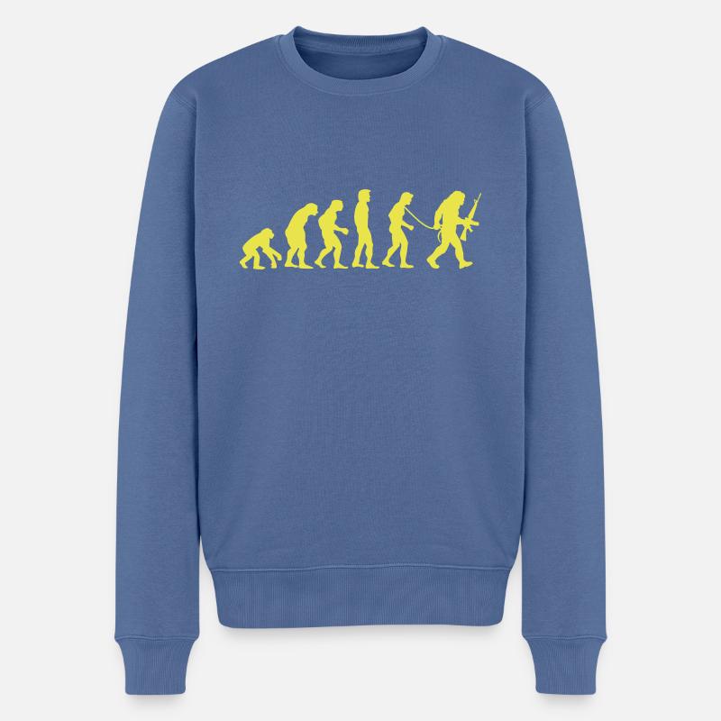 Affen_ (R) évolution - Pull Premium bio Homme - bleu pigeon