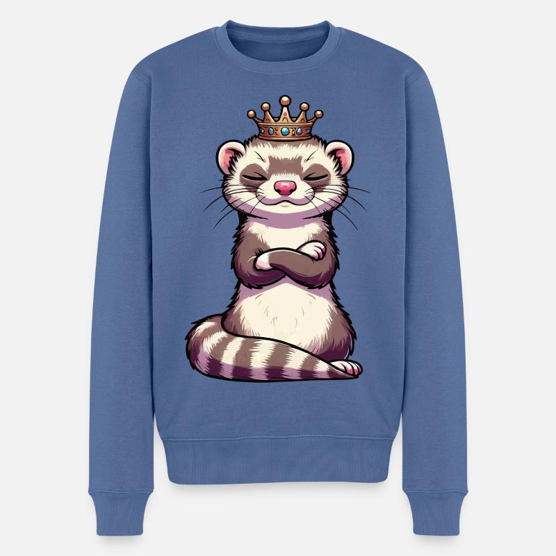 Frettchen Frettchenhalter Frettchenbesitzer - Männer Premium Bio Pullover - Taubenblau