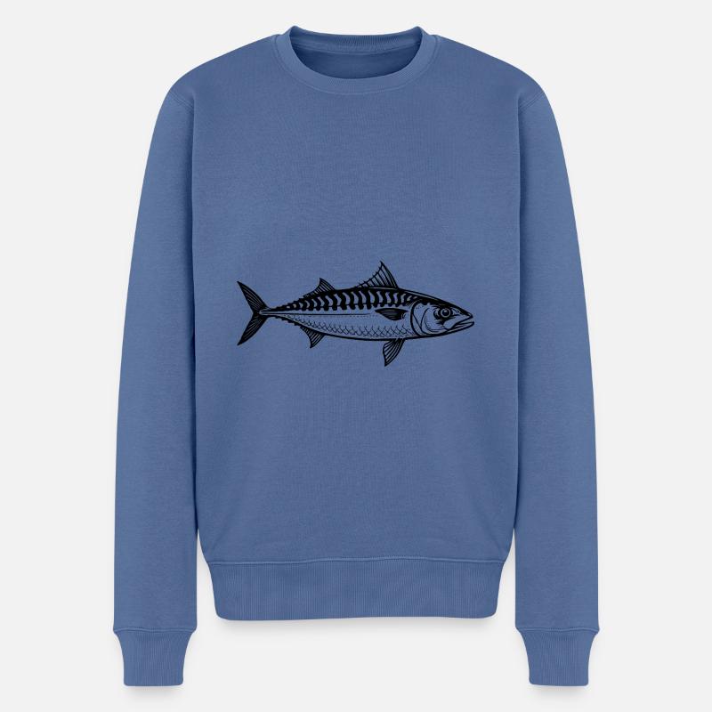 Zielfisch Makrele - Fisch - Angler Geschenk - Männer Premium Bio Pullover - Taubenblau