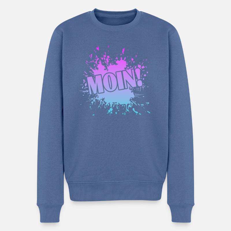 Moin - Männer Premium Bio Pullover - Taubenblau