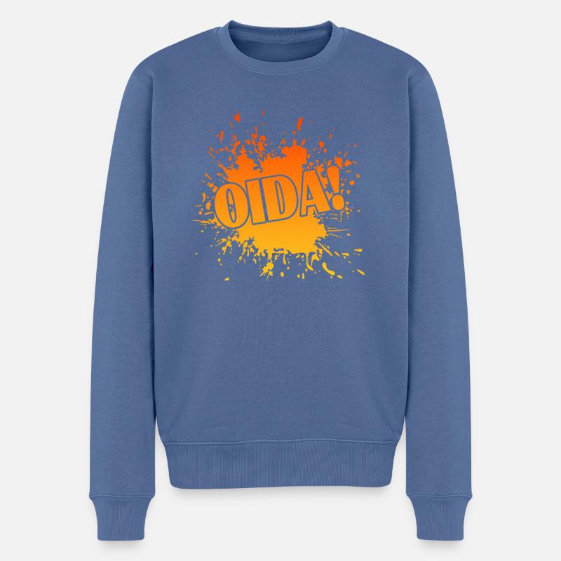 Oida! - Männer Premium Bio Pullover - Taubenblau