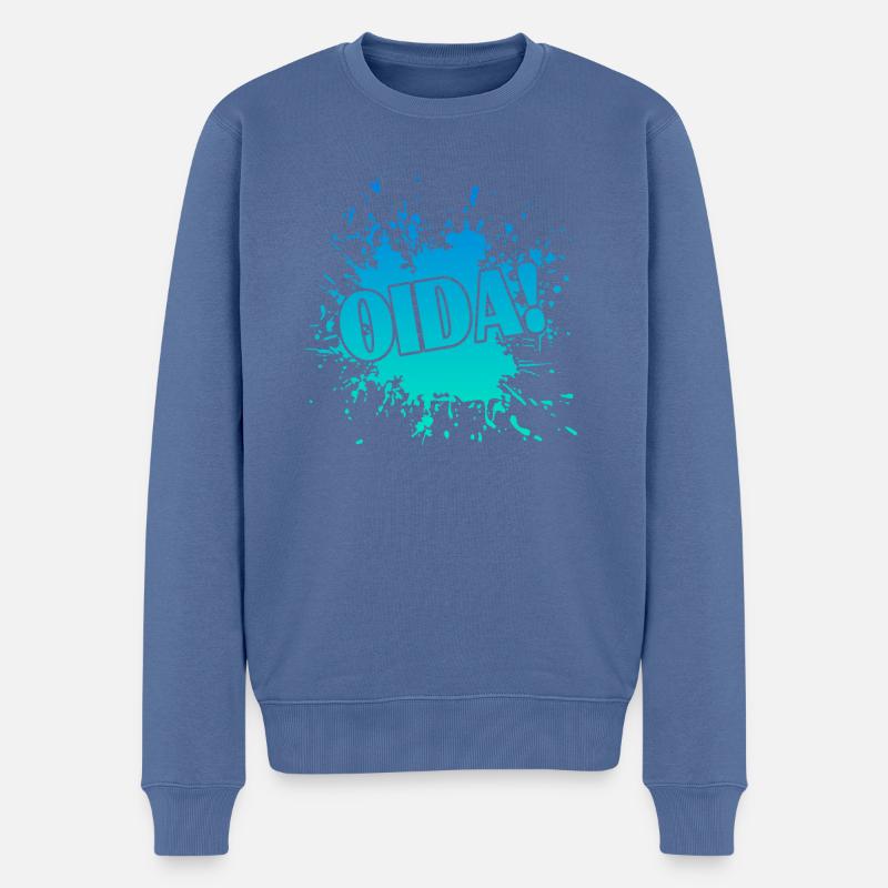 Oida! - Männer Premium Bio Pullover - Taubenblau