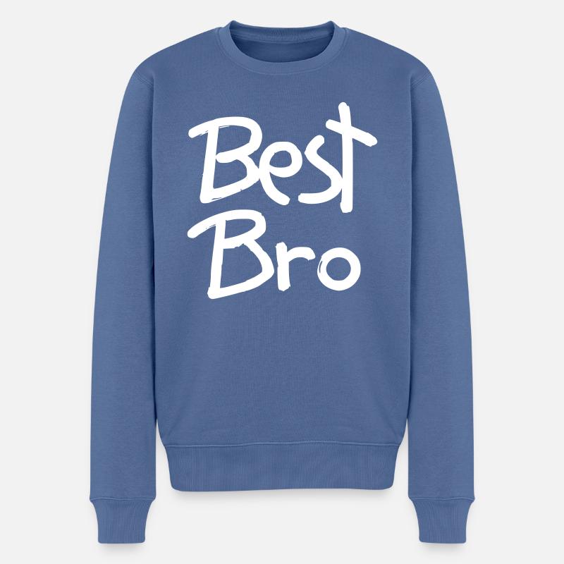 Best Bro Bester Bruder Bester Freund Bester Kumpel - Männer Premium Bio Pullover - Taubenblau