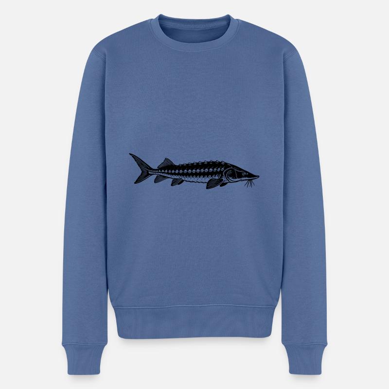 Zielfisch Stör - Fisch - Angler Geschenk - Männer Premium Bio Pullover - Taubenblau