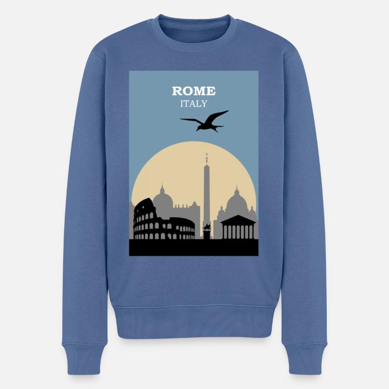 ROME - Pull Premium bio Homme - bleu pigeon