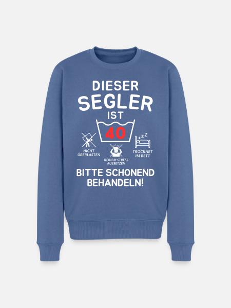 Dieser Segler ist 40. Schonend behandeln! - Männer Premium Bio Pullover - Taubenblau