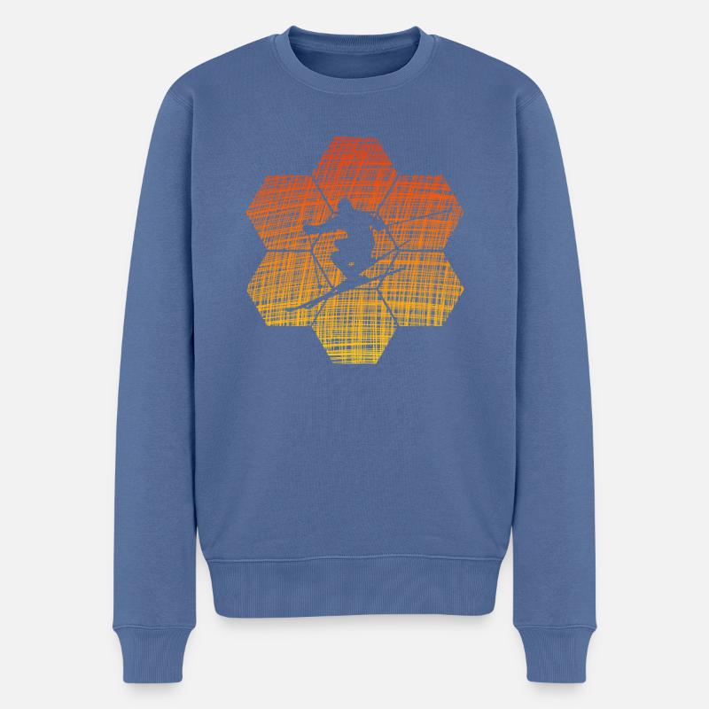 Ski - Männer Premium Bio Pullover - Taubenblau