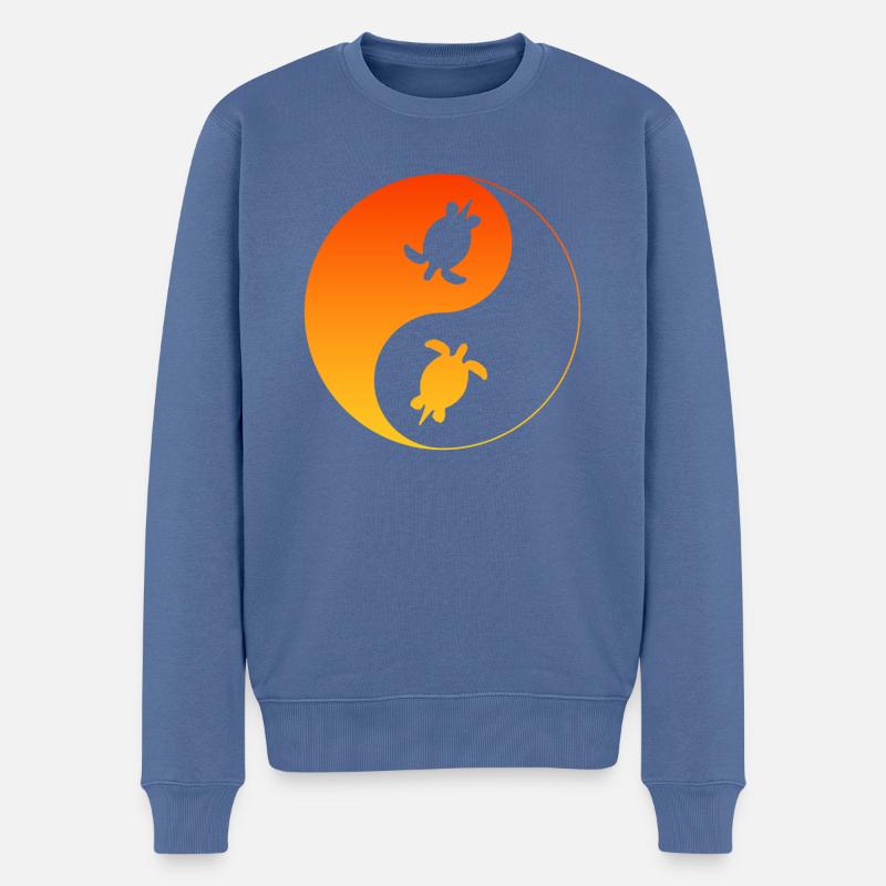 Schildkröte Yin Yang Turtle - Männer Premium Bio Pullover - Taubenblau