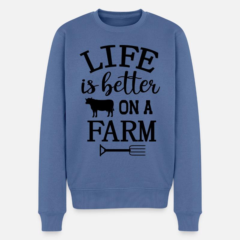 Kuh Kühe Bauernhof Landwirt Geschenk Landleben - Männer Premium Bio Pullover - Taubenblau