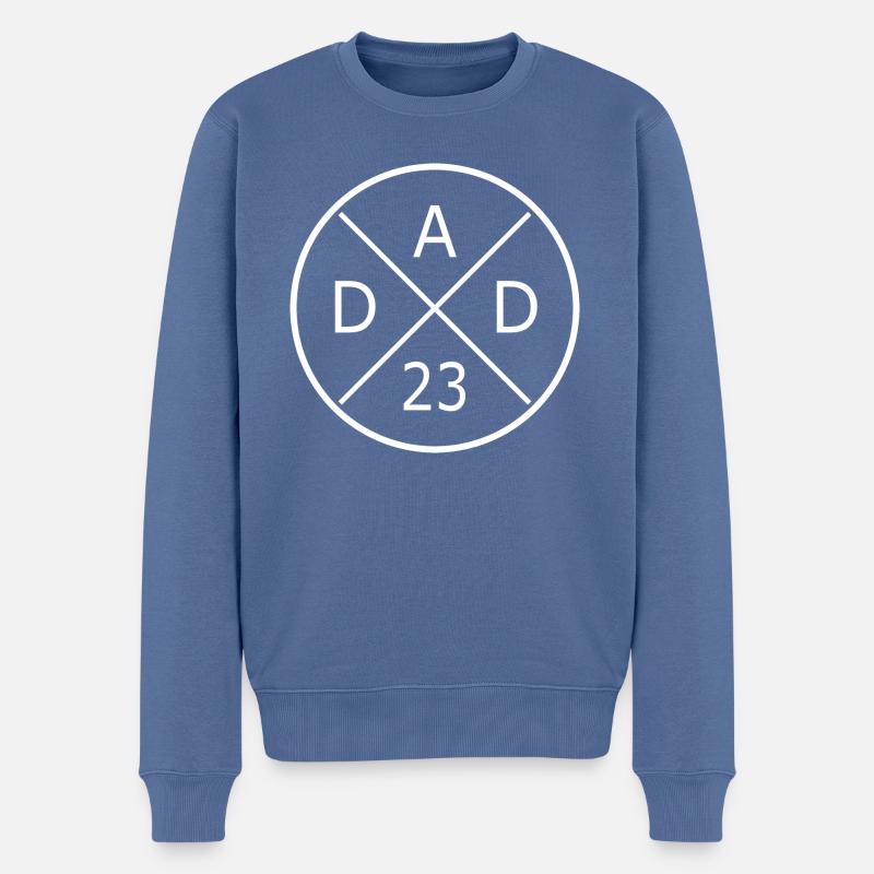 Dad 22 Vater Papa 2022 Baby Vatertag - Männer Premium Bio Pullover - Taubenblau