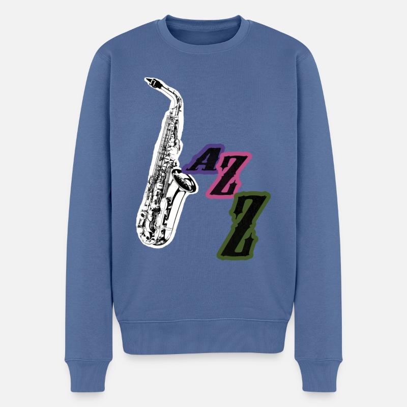 Jazz - Männer Premium Bio Pullover - Taubenblau