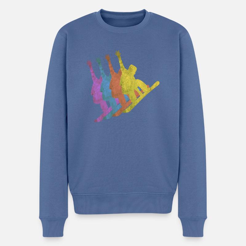 snowboarding - Männer Premium Bio Pullover - Taubenblau