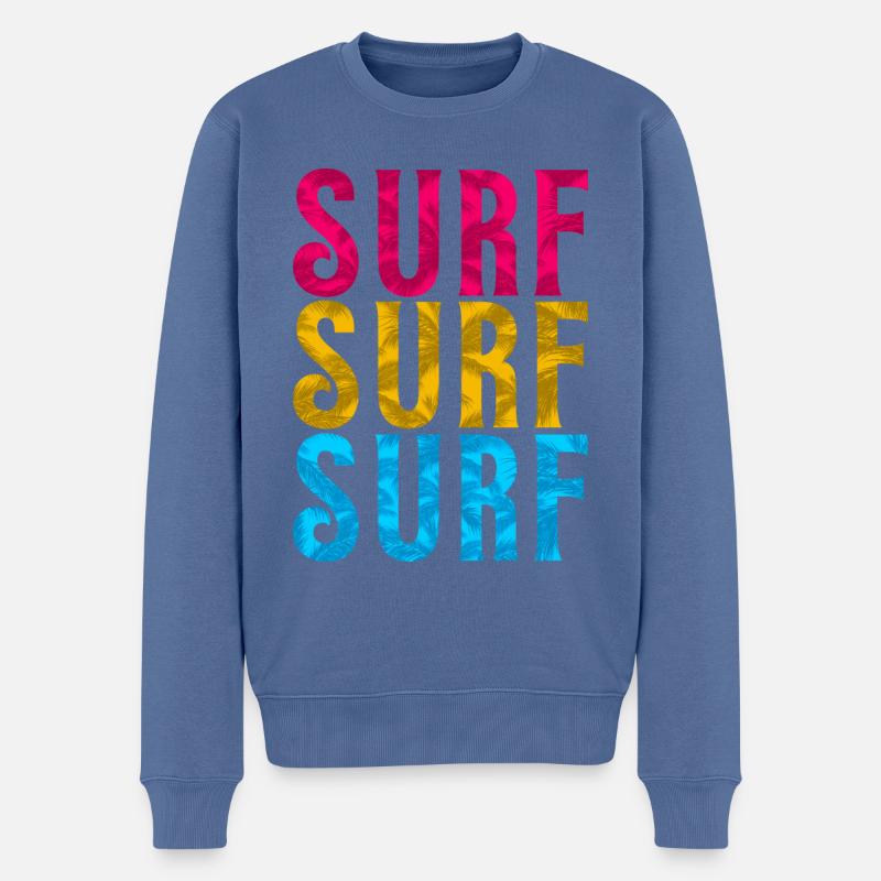 SURF SURF SURF - Pull Premium bio Homme - bleu pigeon