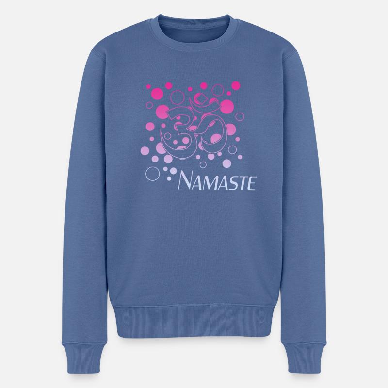 Namaste Yoga Om - Männer Premium Bio Pullover - Taubenblau