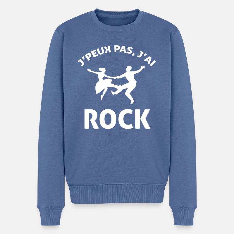 JE PEUX J AI ROCK - Pull Premium bio Homme - bleu pigeon