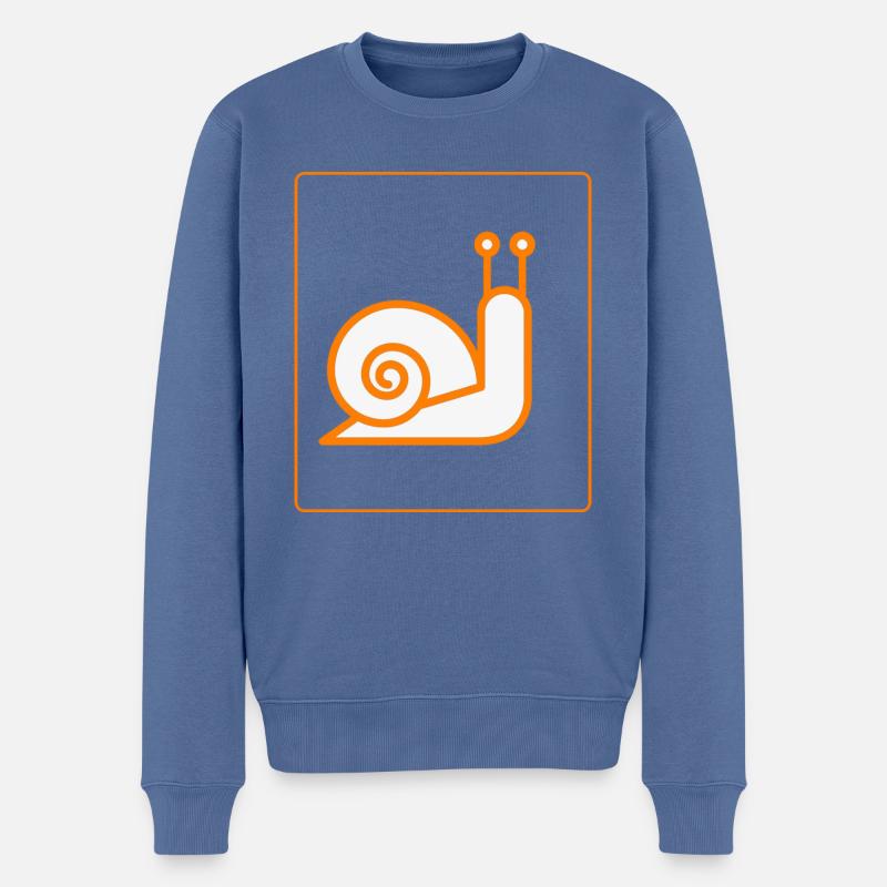 limace - Pull Premium bio Homme - bleu pigeon