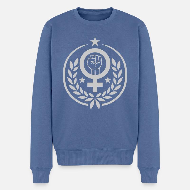 Våbenskjold Symbol Kvinders rettigheder Faust - Økologisk premium-sweatshirt til mænd - dueblå