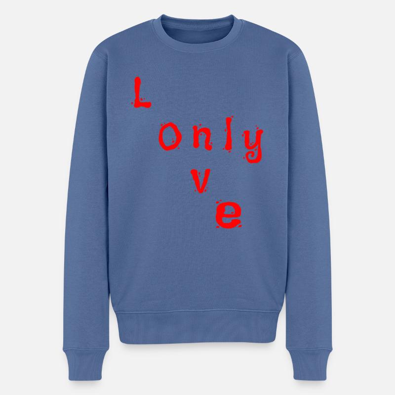 Only Love - Männer Premium Bio Pullover - Taubenblau