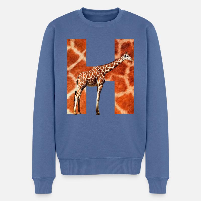 giraffe h - Männer Premium Bio Pullover - Taubenblau