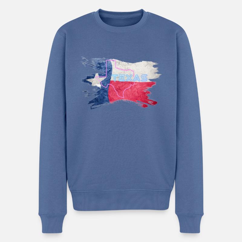 Texas, États-Unis, - Pull Premium bio Homme - bleu pigeon