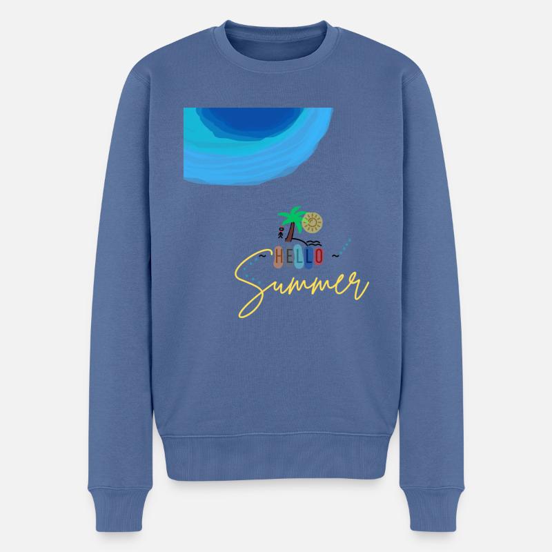 Hello Summer - Männer Premium Bio Pullover - Taubenblau