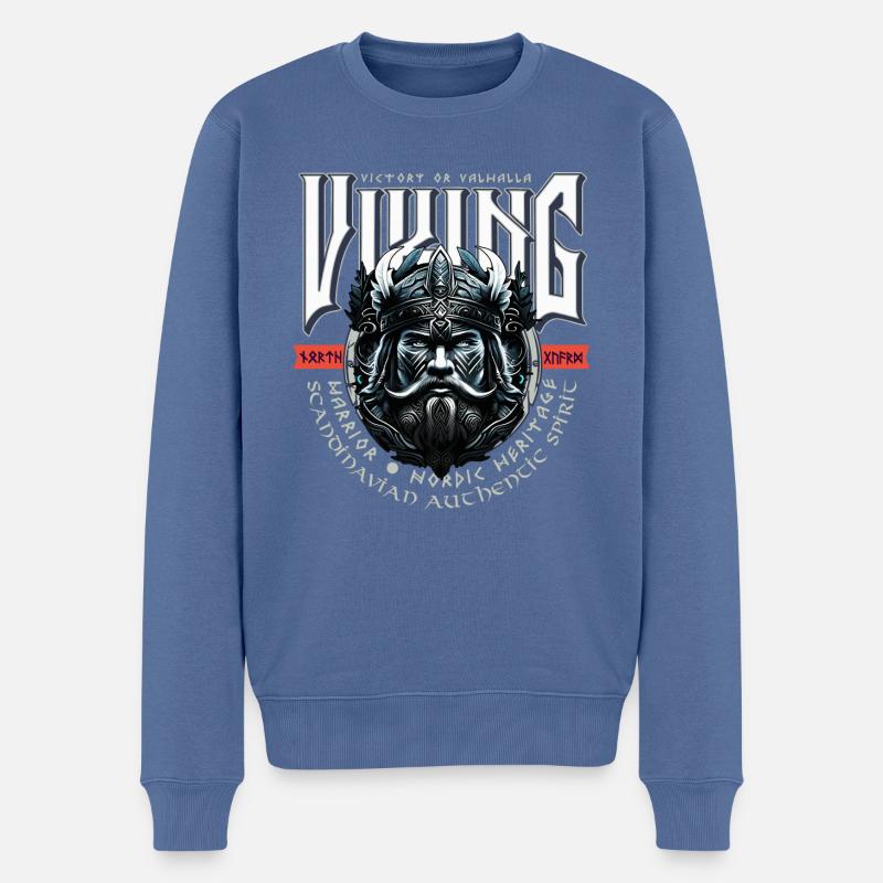 VIKING, VICTORY OR VALHALLA! - Pull Premium bio Homme - bleu pigeon
