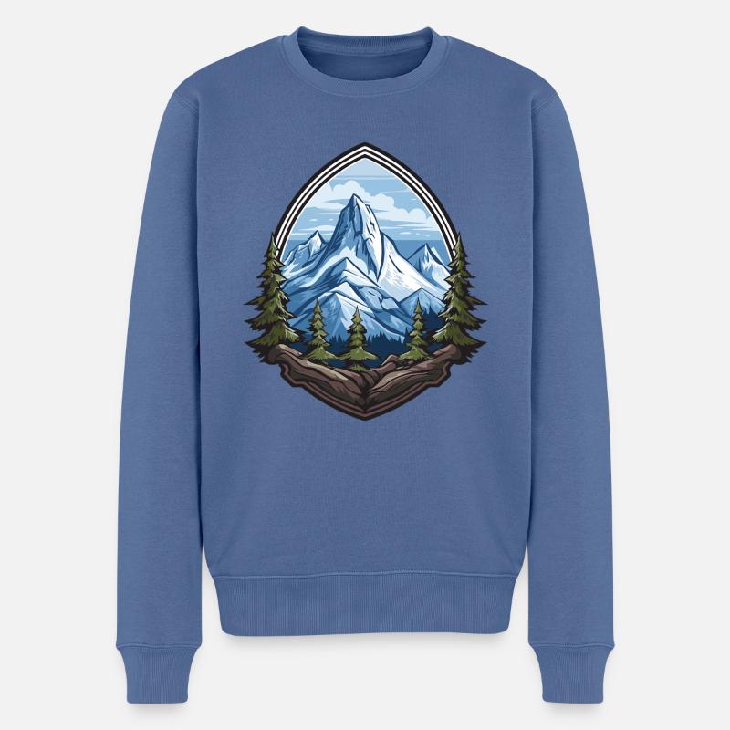 Eisberge Mountains Bergsteigen - Männer Premium Bio Pullover - Taubenblau