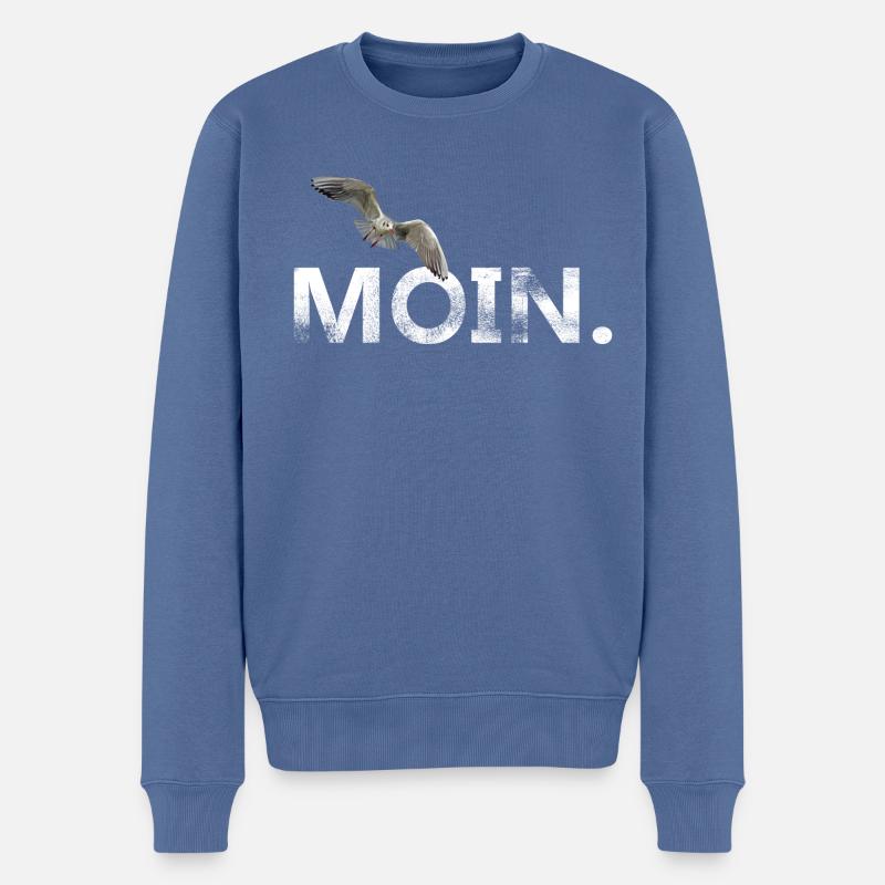 Moin - Männer Premium Bio Pullover - Taubenblau