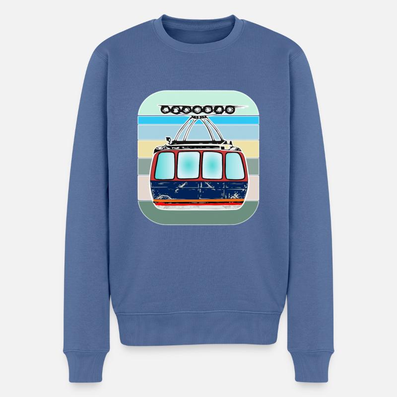 Seilbahn gondel bergbahn seilbahntechnik - Männer Premium Bio Pullover - Taubenblau