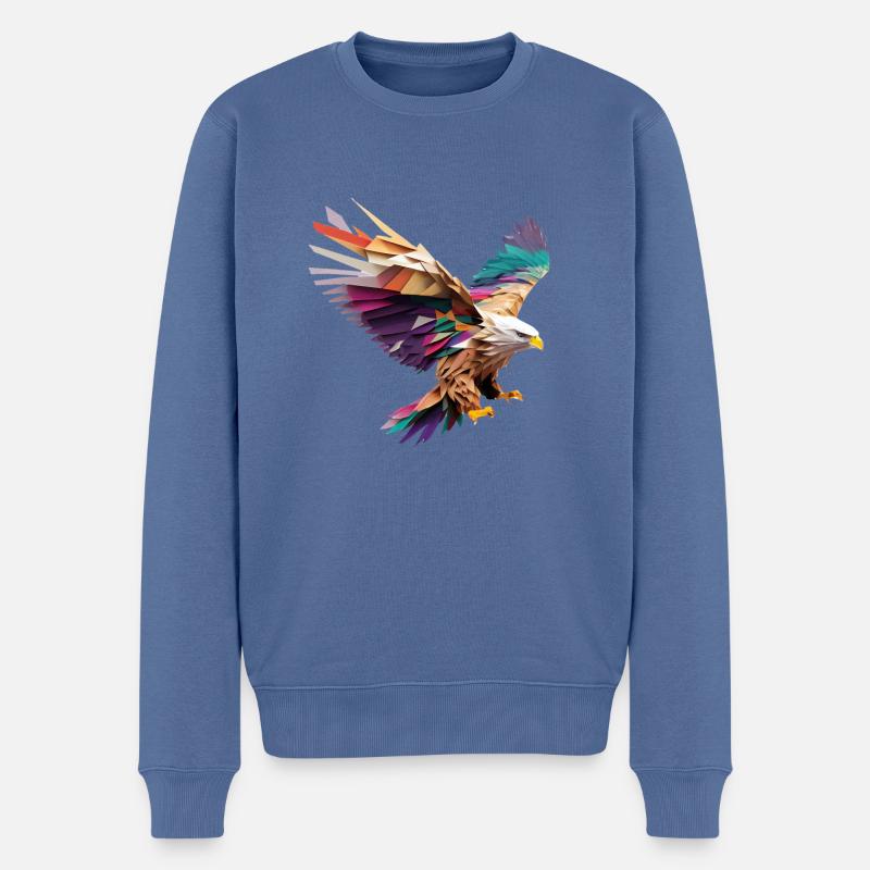 Adler: Bringen Sie Die Wildnis Zu Ihrer Wohnkultur - Männer Premium Bio Pullover - Taubenblau