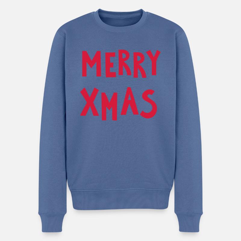 JOYEUX NOËL - Pull Premium bio Homme - bleu pigeon