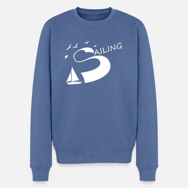 Sailing - Männer Premium Bio Pullover - Taubenblau