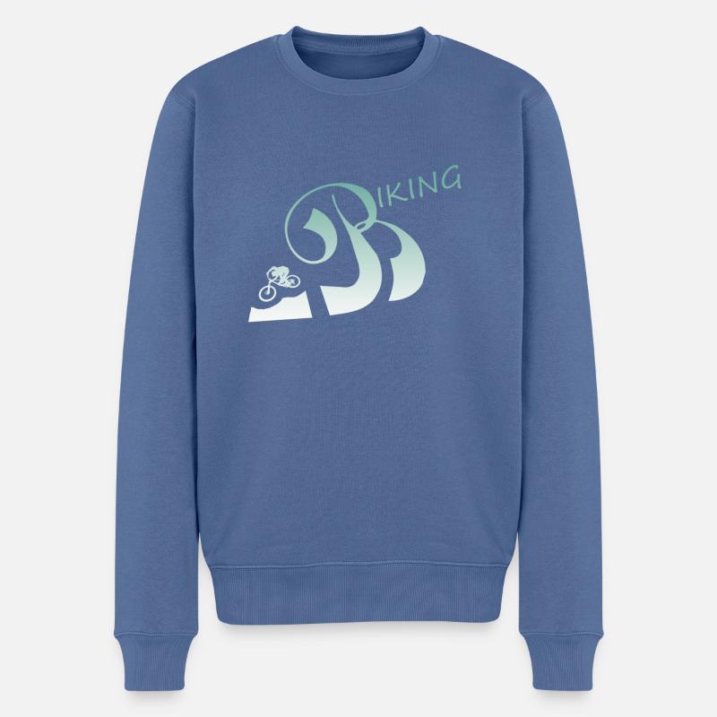 biken - Männer Premium Bio Pullover - Taubenblau