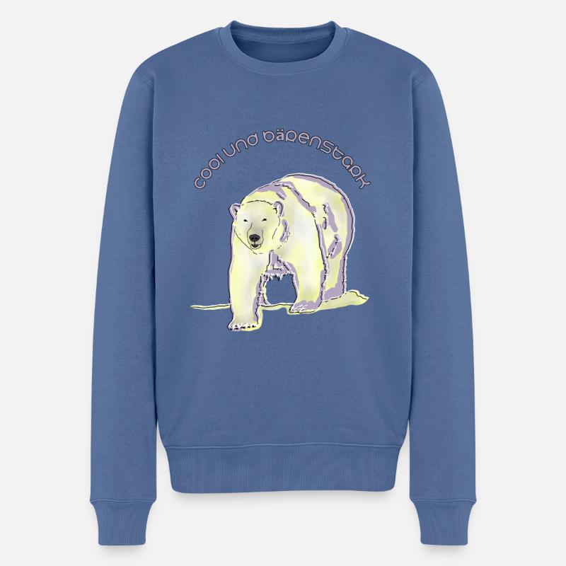 cool, bärenstark, Eisbär - Männer Premium Bio Pullover - Taubenblau