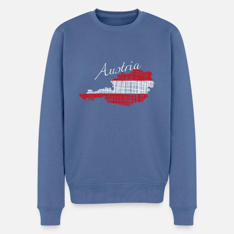 Austria - Männer Premium Bio Pullover - Taubenblau
