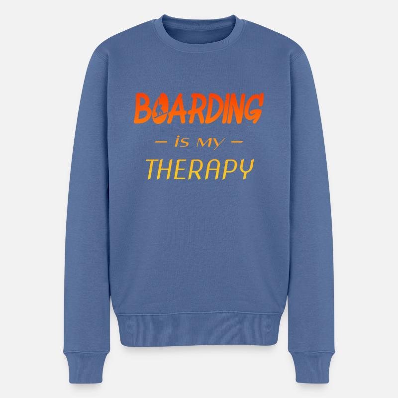 boarding - Männer Premium Bio Pullover - Taubenblau