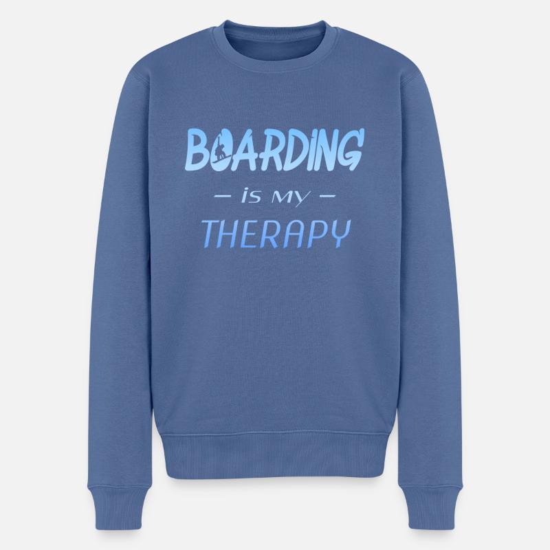Snowboarder - Männer Premium Bio Pullover - Taubenblau
