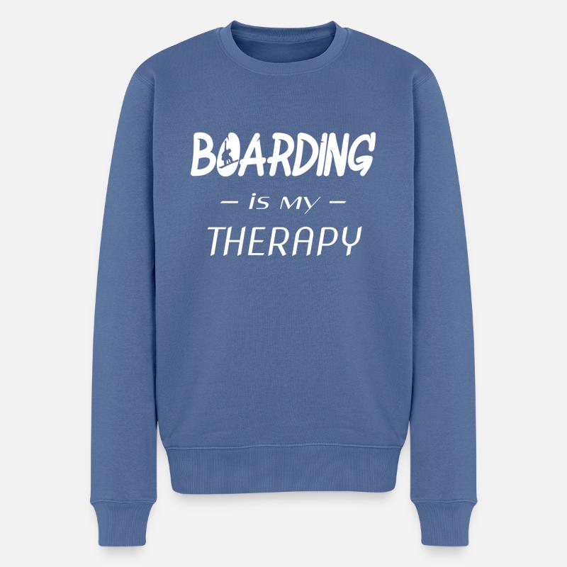 Spruch für boarden, Snowboard Spruch - Männer Premium Bio Pullover - Taubenblau