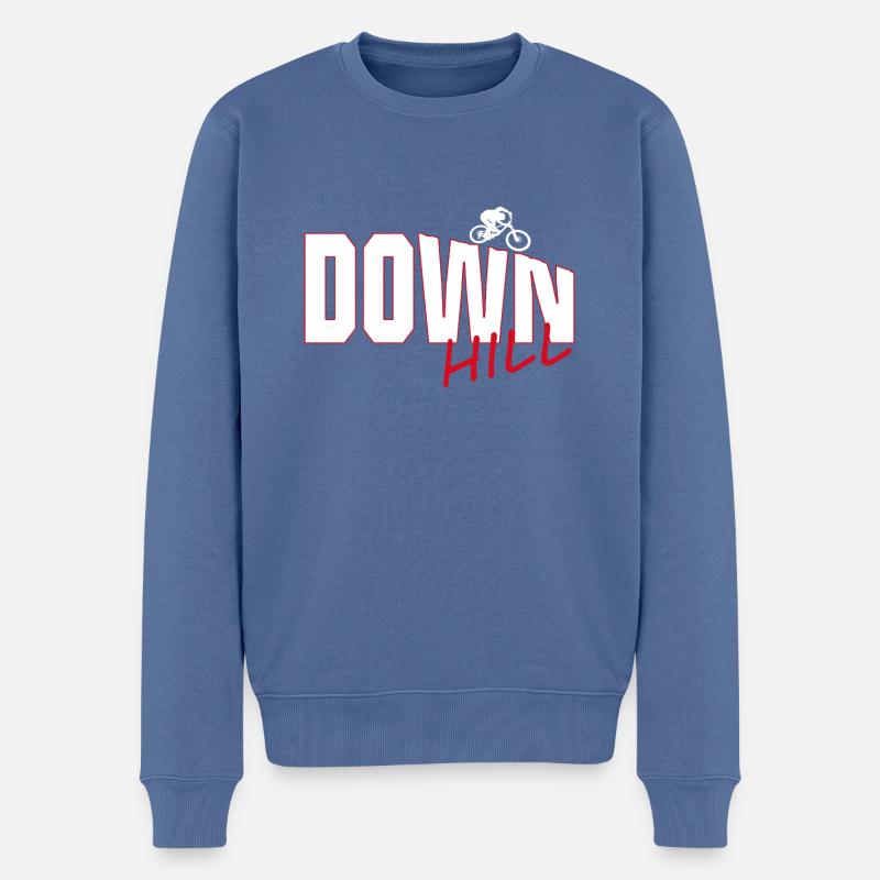 Downhill - Männer Premium Bio Pullover - Taubenblau