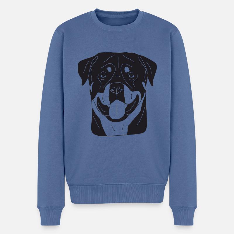 Rottweiler - Männer Premium Bio Pullover - Taubenblau
