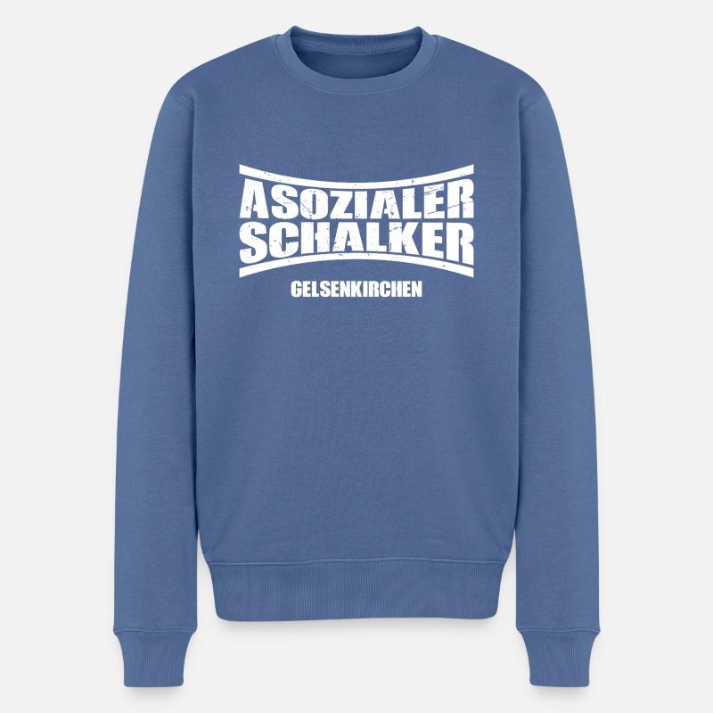 Asozialer Schalker Gelsenkirchen Fan Vintage Retro - Männer Premium Bio Pullover - Taubenblau