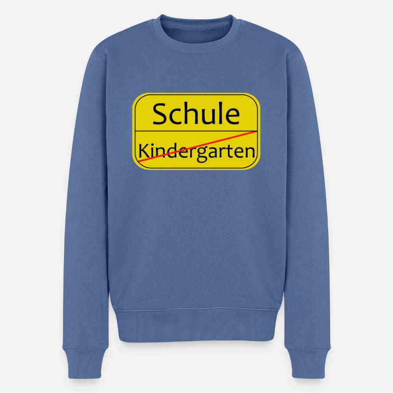 Schule Kindergarten endlich Schüler - Männer Premium Bio Pullover - Taubenblau