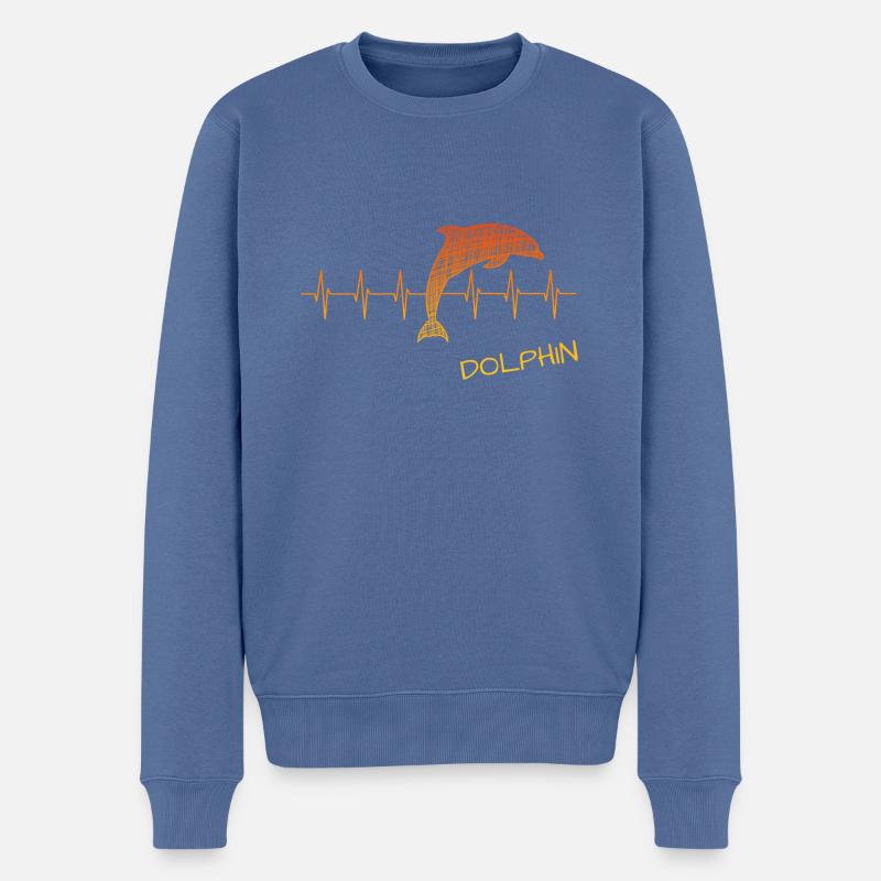 Dolphin - Männer Premium Bio Pullover - Taubenblau