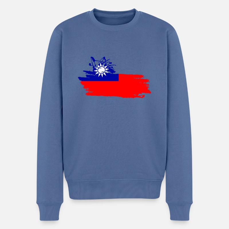 Taiwan - Männer Premium Bio Pullover - Taubenblau