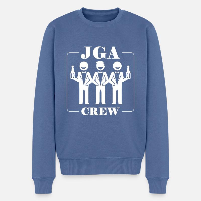 Junggesellenabschied Crew - Männer Premium Bio Pullover - Taubenblau