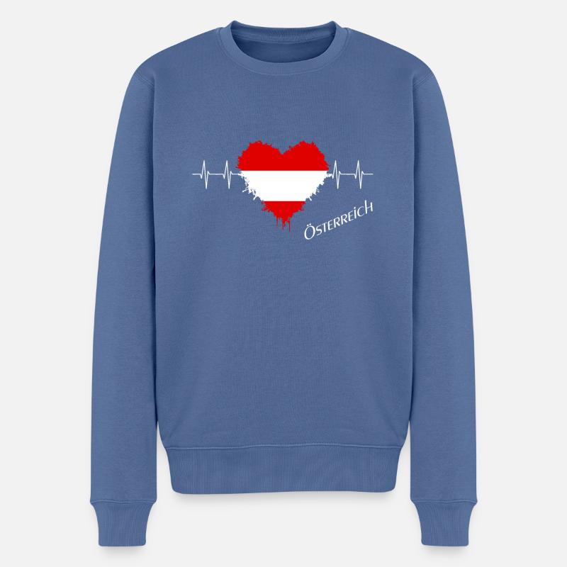Österreich - Männer Premium Bio Pullover - Taubenblau