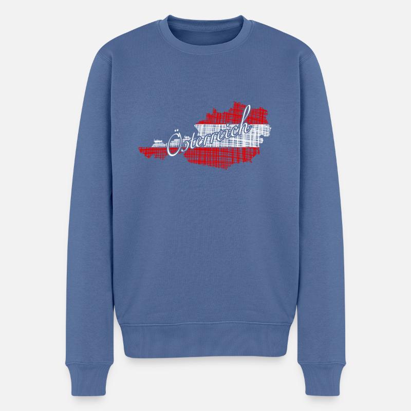 Österreich - Männer Premium Bio Pullover - Taubenblau