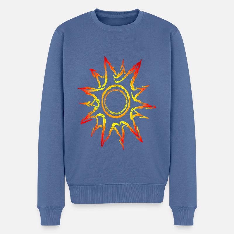 Sonne Sonnenschein Sonnenstrahlen - Männer Premium Bio Pullover - Taubenblau